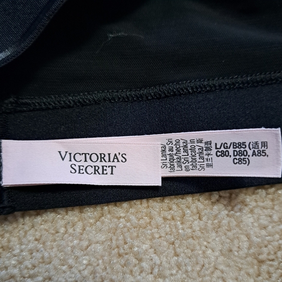Victoria's Secret Black Sports Bra Women's Size Large Mesh Stretch Active - Picture 5 of 11
